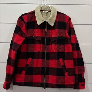 L.L. Bean Signature Buffalo check full zip sherpa lined spring/fall jacket sz M
